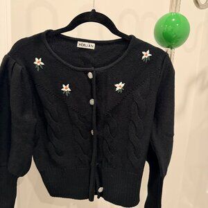 Herlian Black cardigan Size M